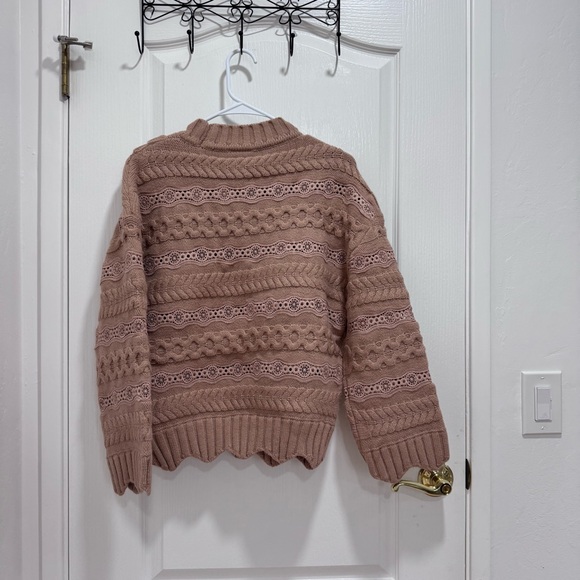 Farm Rio Cream Wavy Ruffle Sweater - Picture 6 of 8